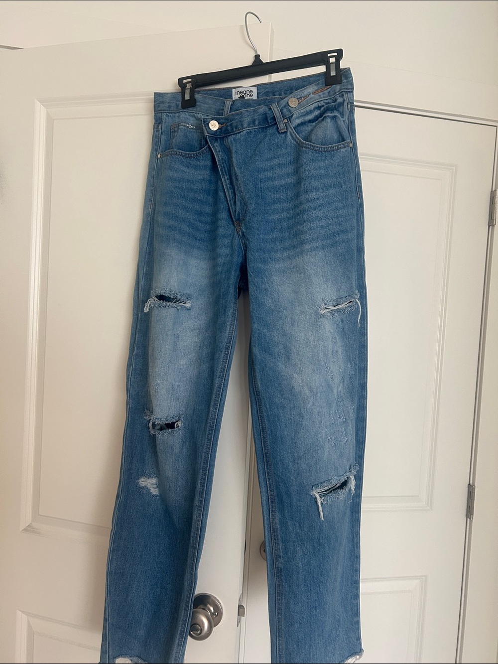 Women’s Light Blue Distressed Boyfriend Jeans